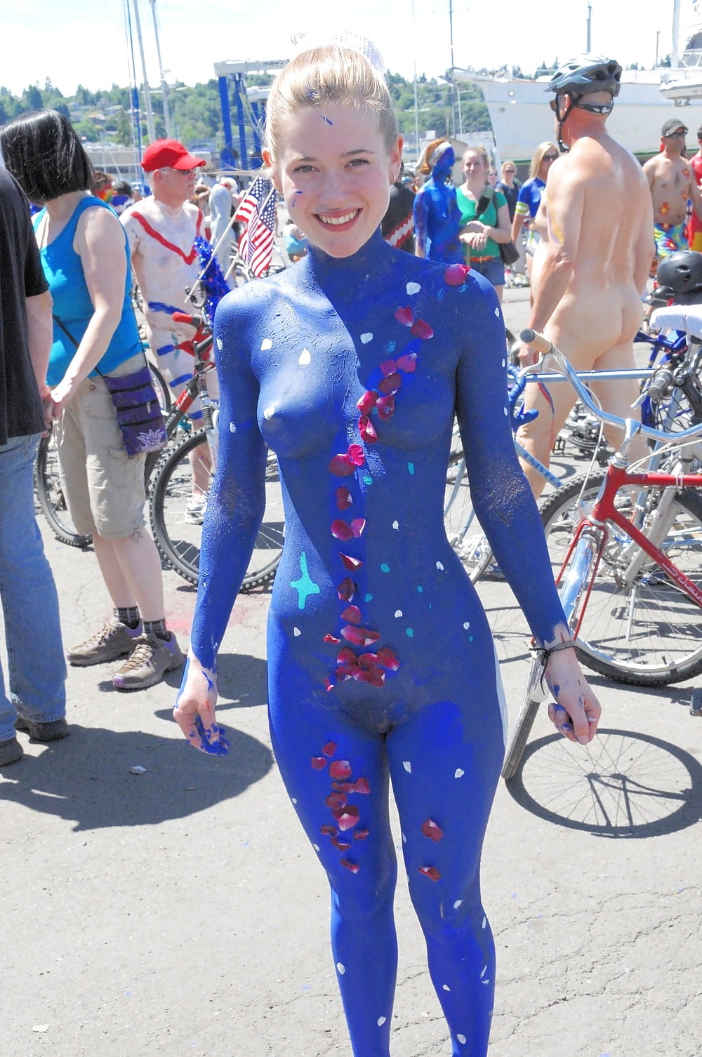 Nude Teen Body Painted For Naked Bike Ride Porn Pictures 161003750