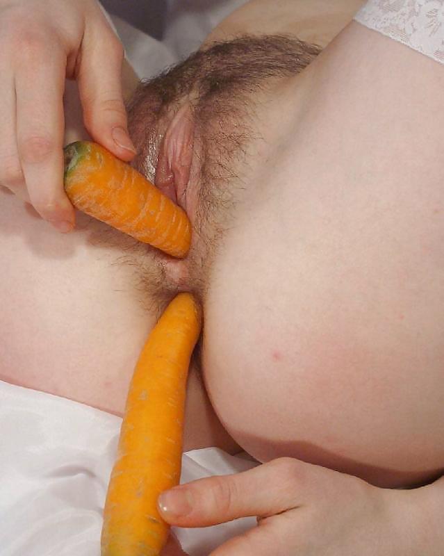Carrot In Her Pussy