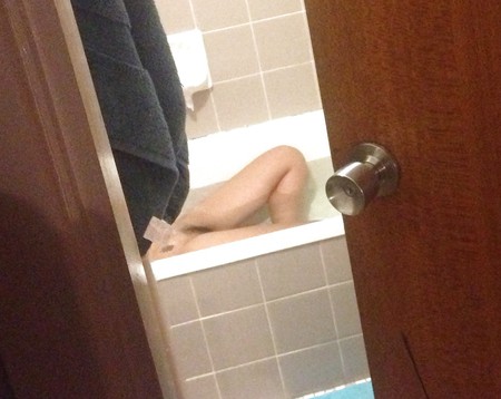 Roommates gf bathing