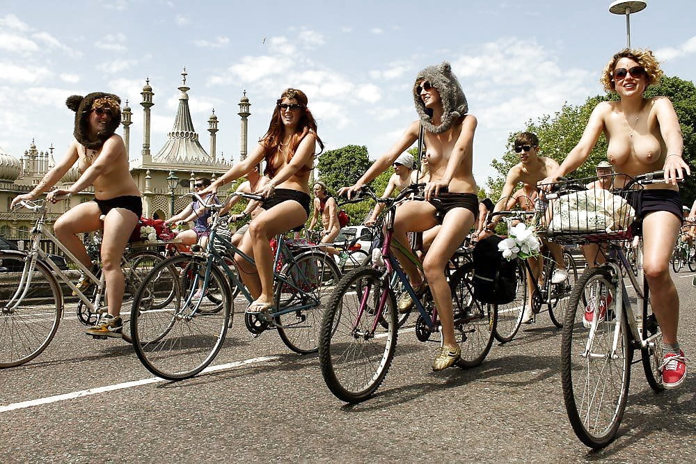 Naked bike ride cycling showing titis & pussies some cocks 4 porn pictures