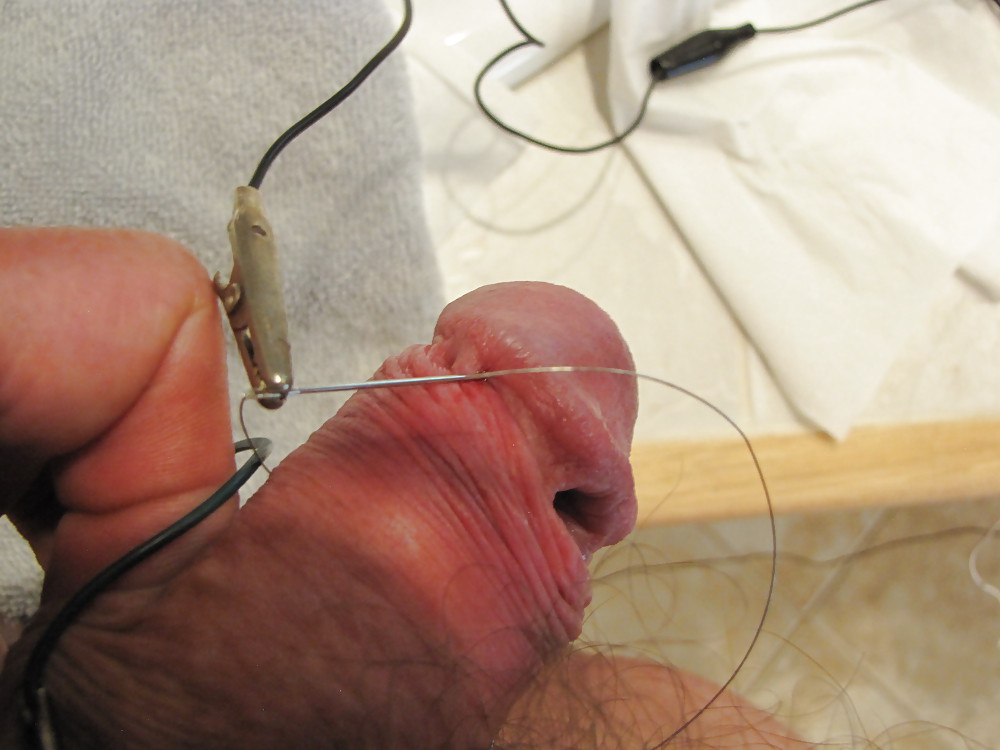 Electrode wires in my cock head porn pictures