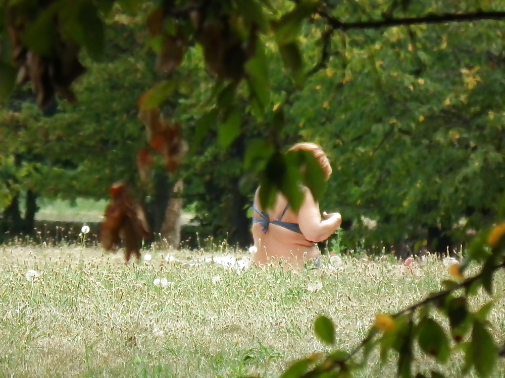 Grandmothet to sunbathe in the park II. porn pictures