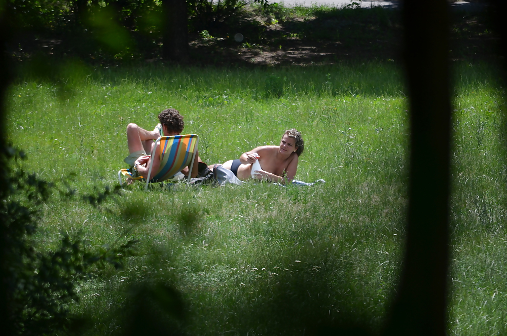 girl sunbathing in the park I porn pictures