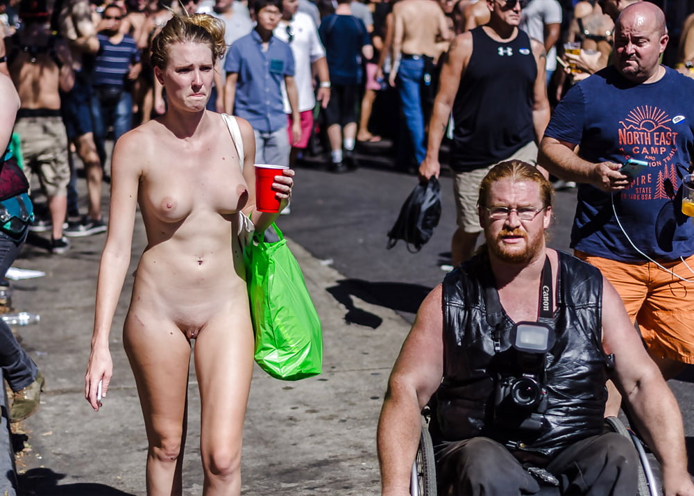 Only One Nude Girl at Music Festival Images. 