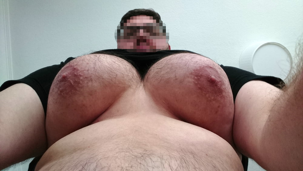 Incredibly huge manboobs, moobs, man tits!. 