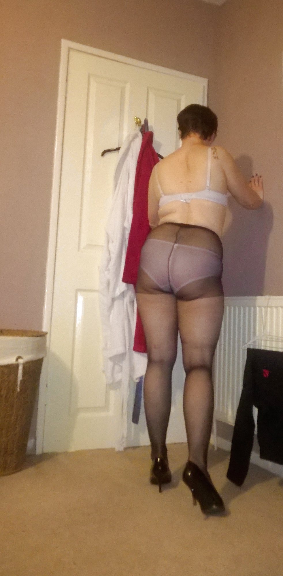 tights, knickers, bra. oh, and heels! porn pictures