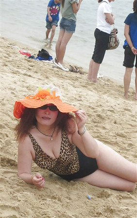 mom on the beach