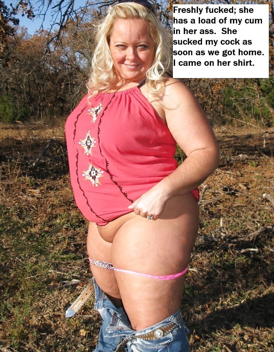 Blonde BBW Ex with captions porn pictures