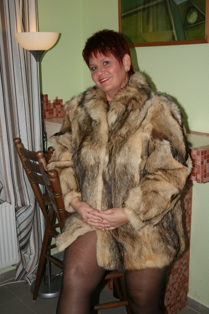 Bizarre fur coat fetish