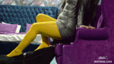 facesitting and ass worship in yellow pantyhose         