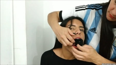 gagged with    socks and clear tape gag selfgags         