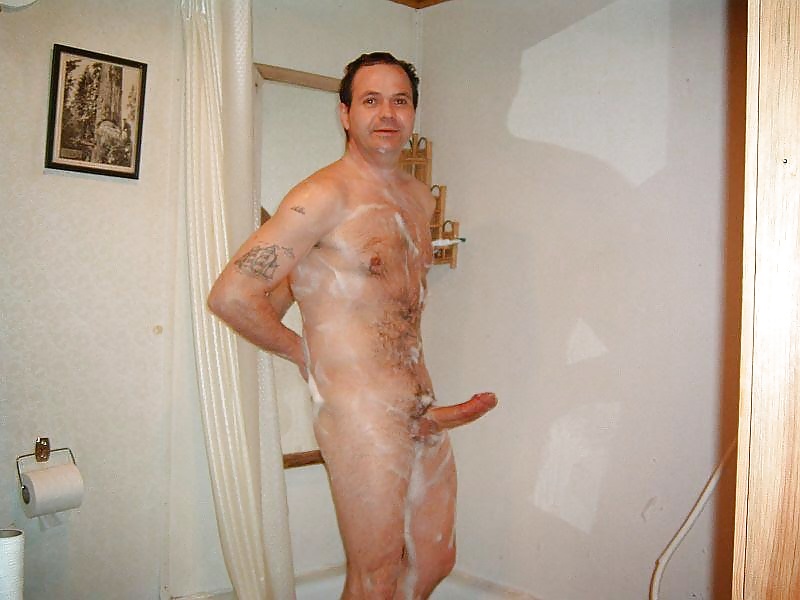 Mature Nudists Men - Naked hairy men shower. 
