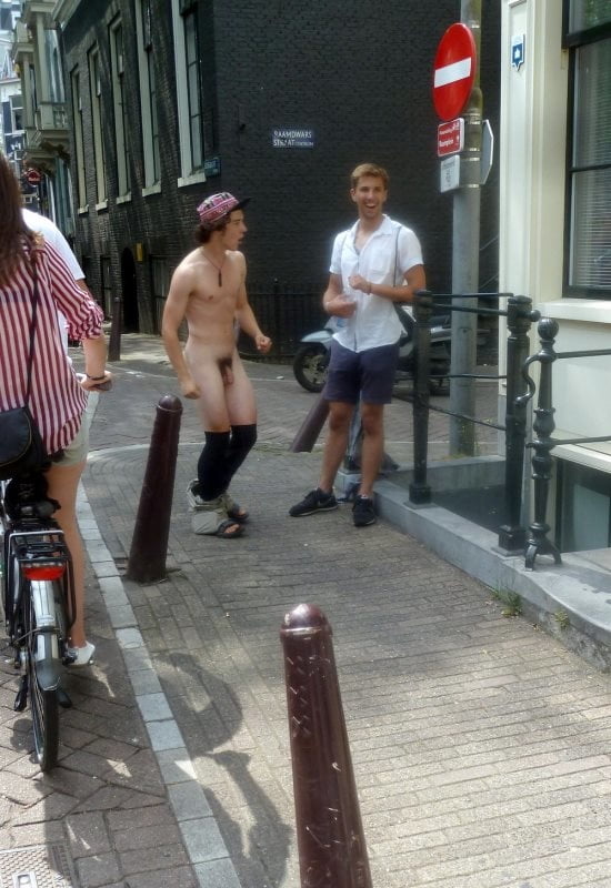 Male nudes in public