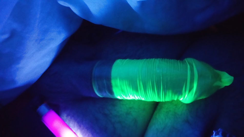 Glow In The Dark Condom Masturbation.