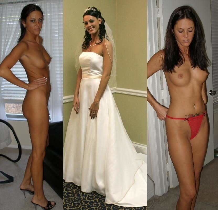 Смотрите Beautiful brides exposed dressed undressed before after - 116 фотк...