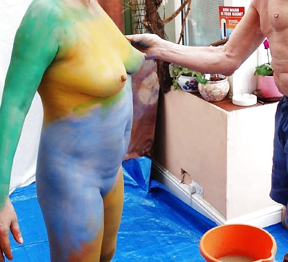 Body painting session porn pictures