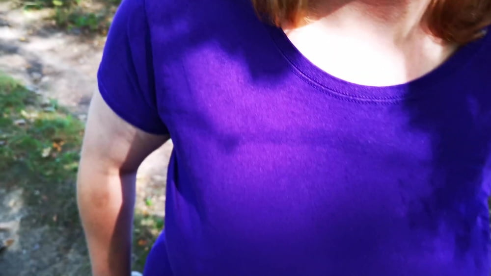 Tit Slapping Red For Fun While Hiking