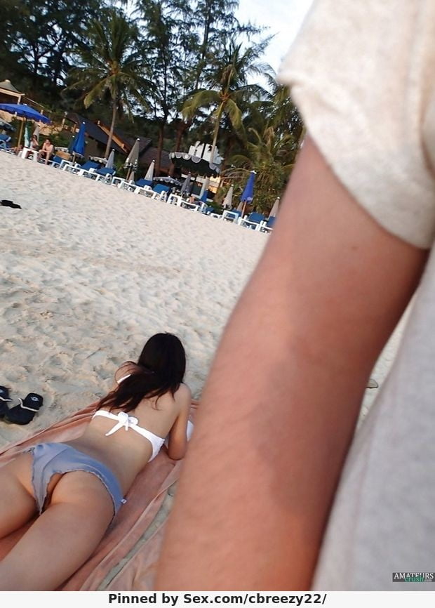 Bikini bareback upskirt outdoor