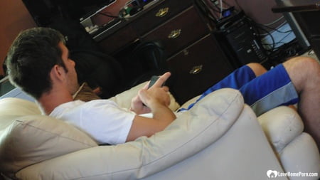 brunette cutie gets some cum over herself         