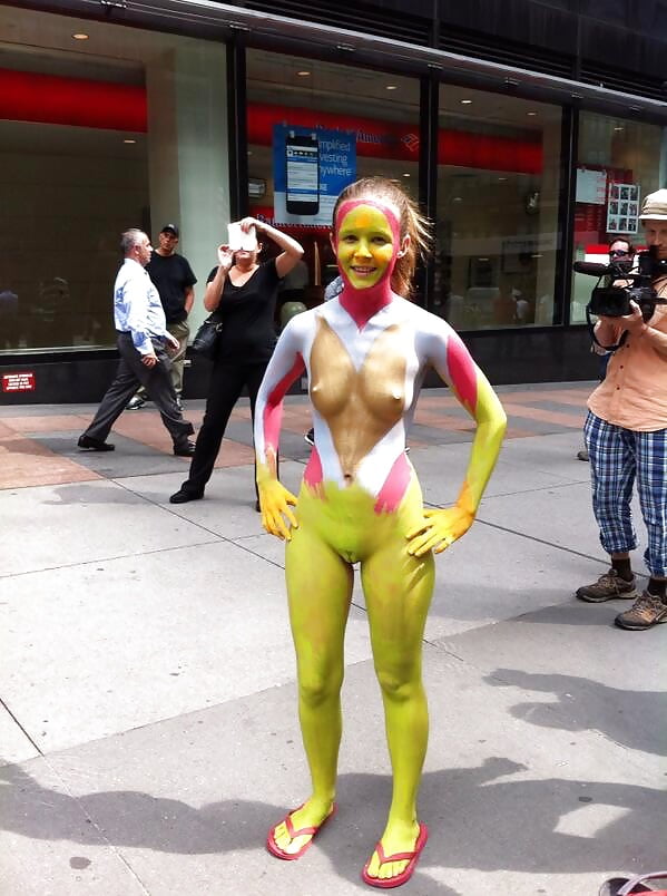 Body paint naked public
