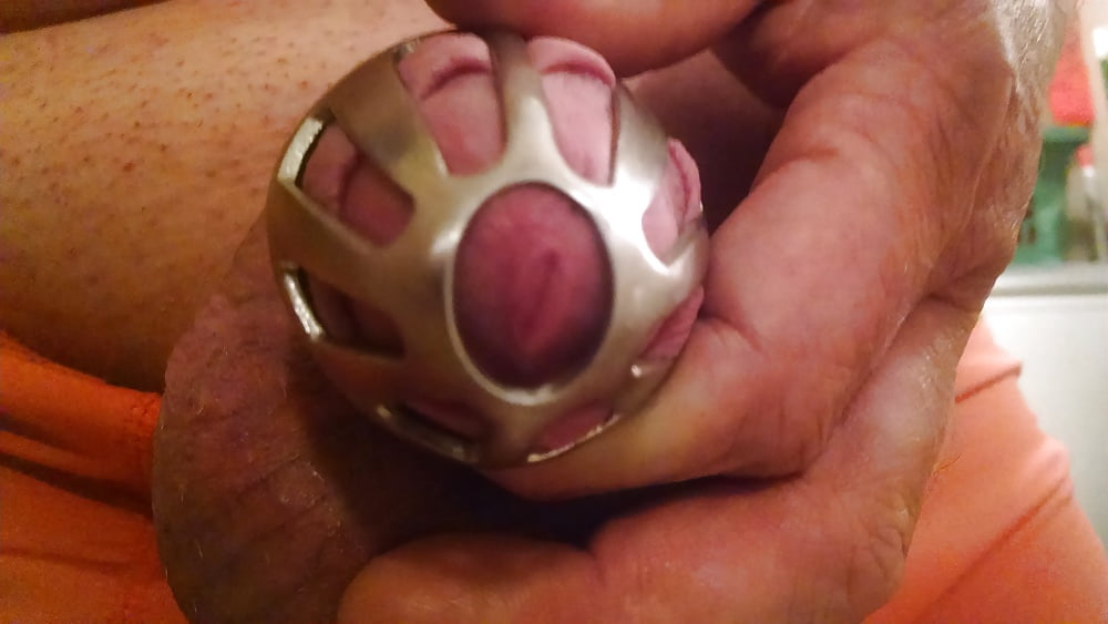 Chastity Cage. Locked up in BON4M Cock Cage. porn pictures