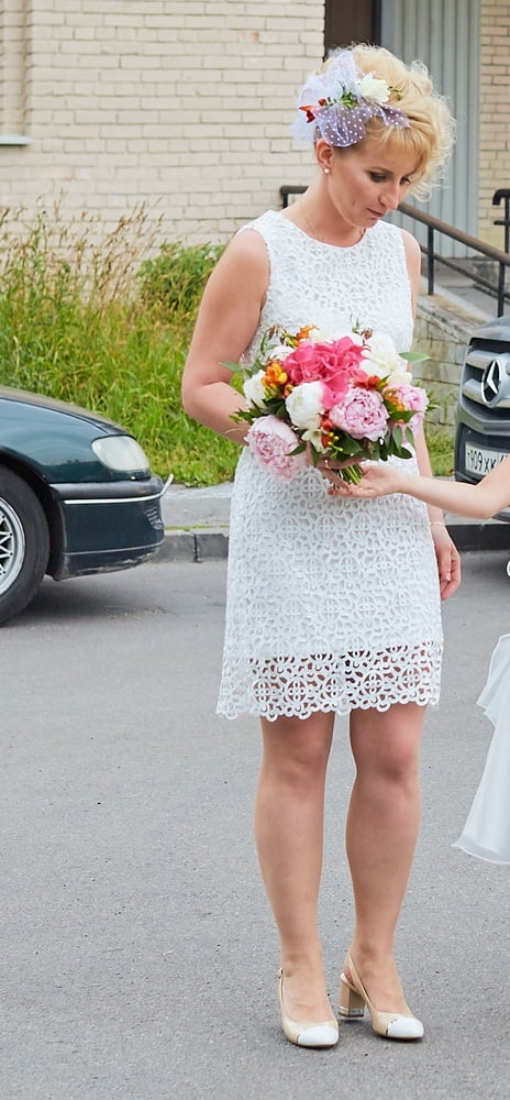 Wedding Pantyhose - Blonde Russian MILF Bride - 23 Photos 