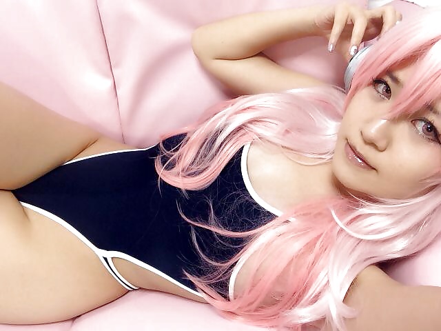 Super Sonico adult cosplay by japanese teen porn pictures