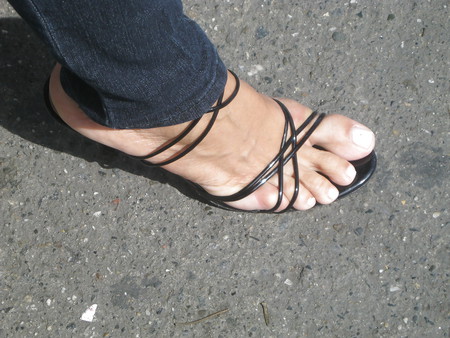 The sexy sandals and feet of  my neighbor