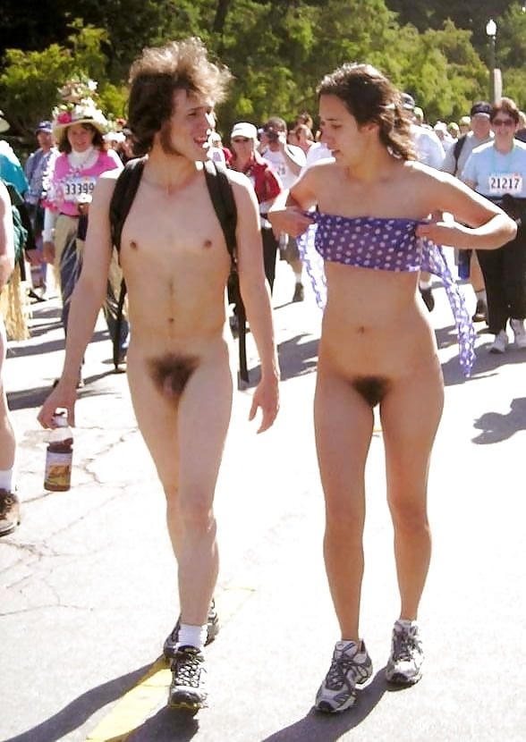 in public topless Girl