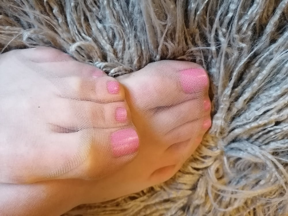 My sexy feet in a nylon - 6 Photos 