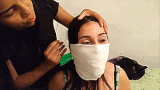 gagging her older stepsister with socks duct tape and cloth         