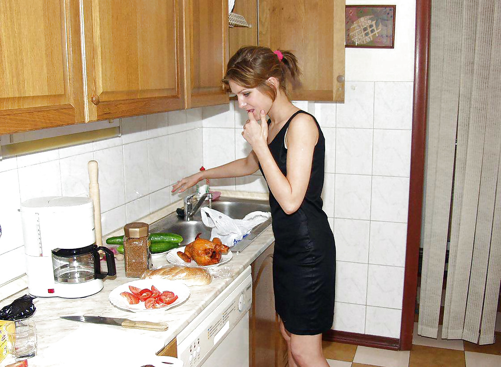 KEY - Home Sluts 09 Blk Dress Spicy in Kitchen & Smoking Hot porn pictures