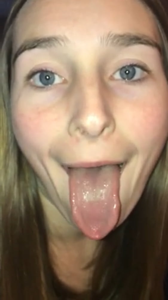Blond mouth open tongue out - 31 Photos 