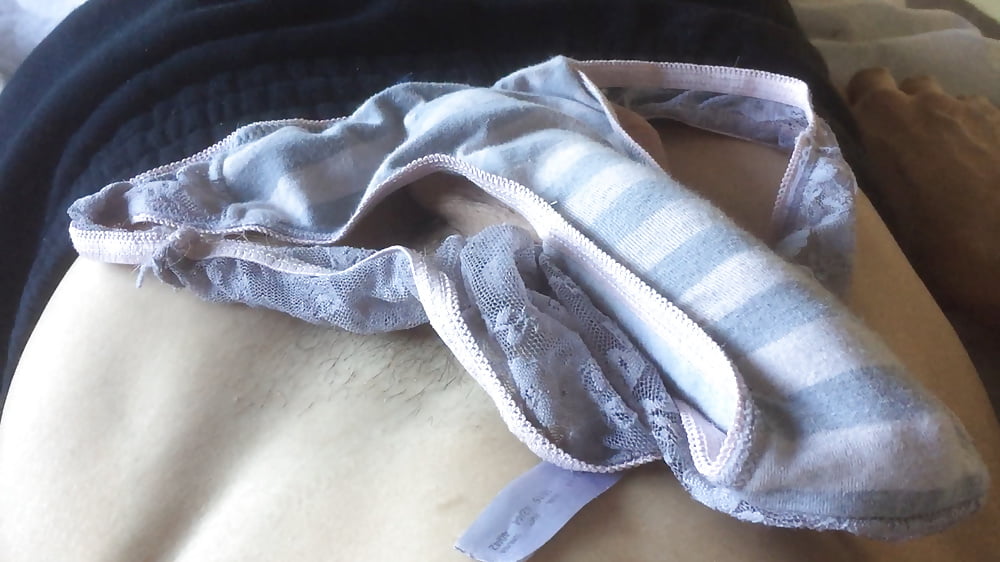 Playing with wife's panties porn pictures