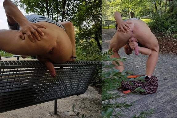Versaute Arschloch Outdoor Onanieren