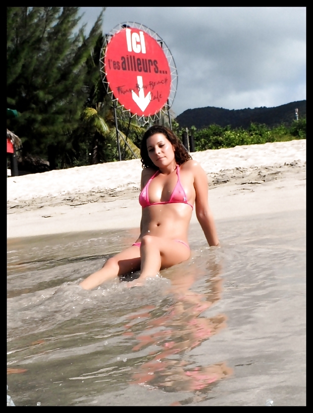 Brunette in bikini porn pictures