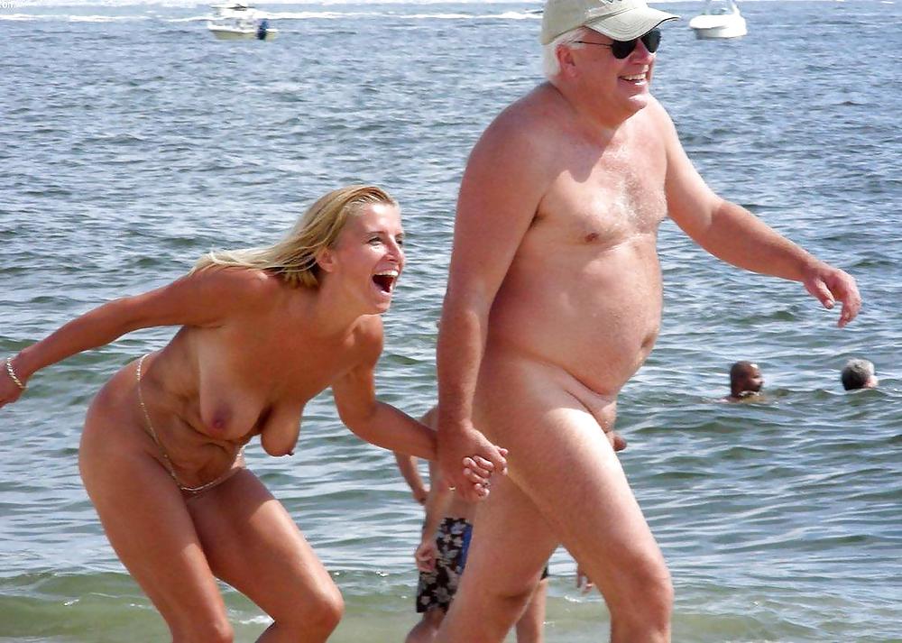 Nude Beach Orgasm - Mature nudist beach. 