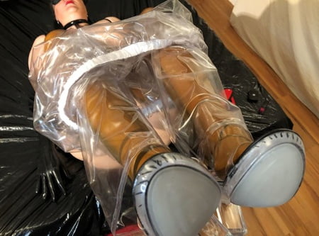 heels latex and clear pvc         