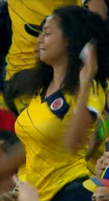 Busty Columbian milf dancing at World Cup 14 game porn pictures