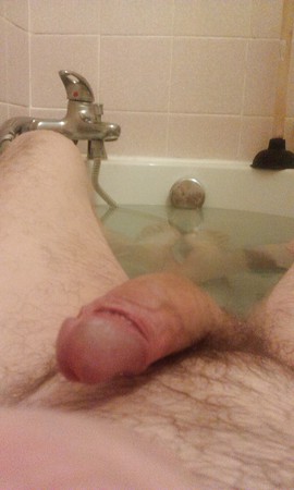 Stiff cock in the bath