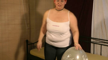 played with a large balloon         