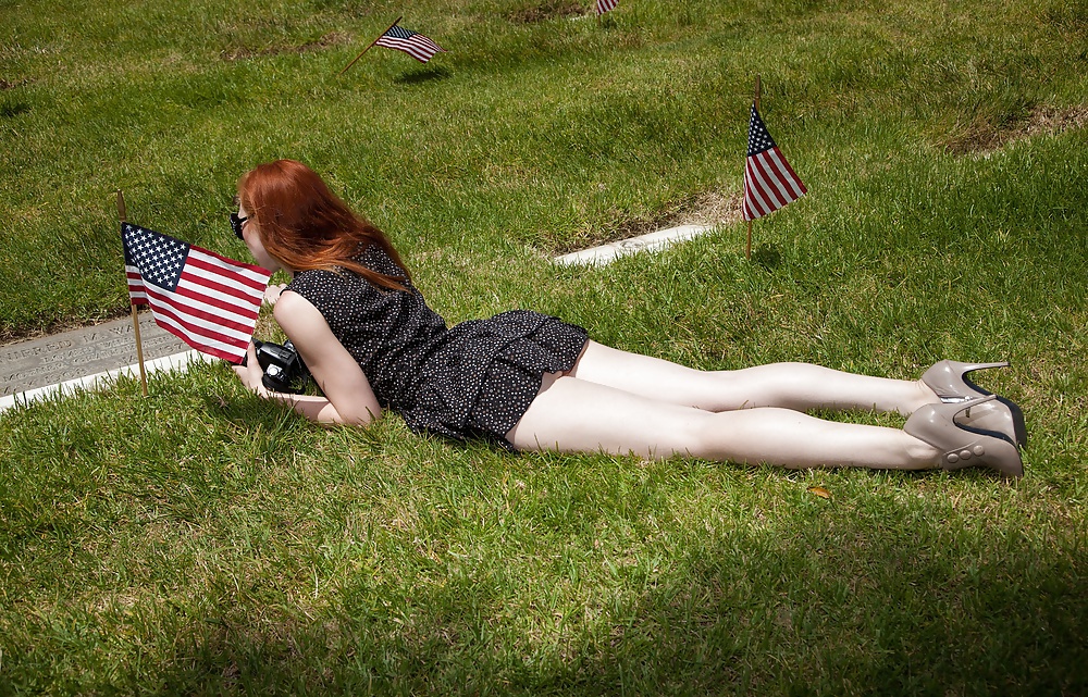 Outdoor bbc redhead upskirt