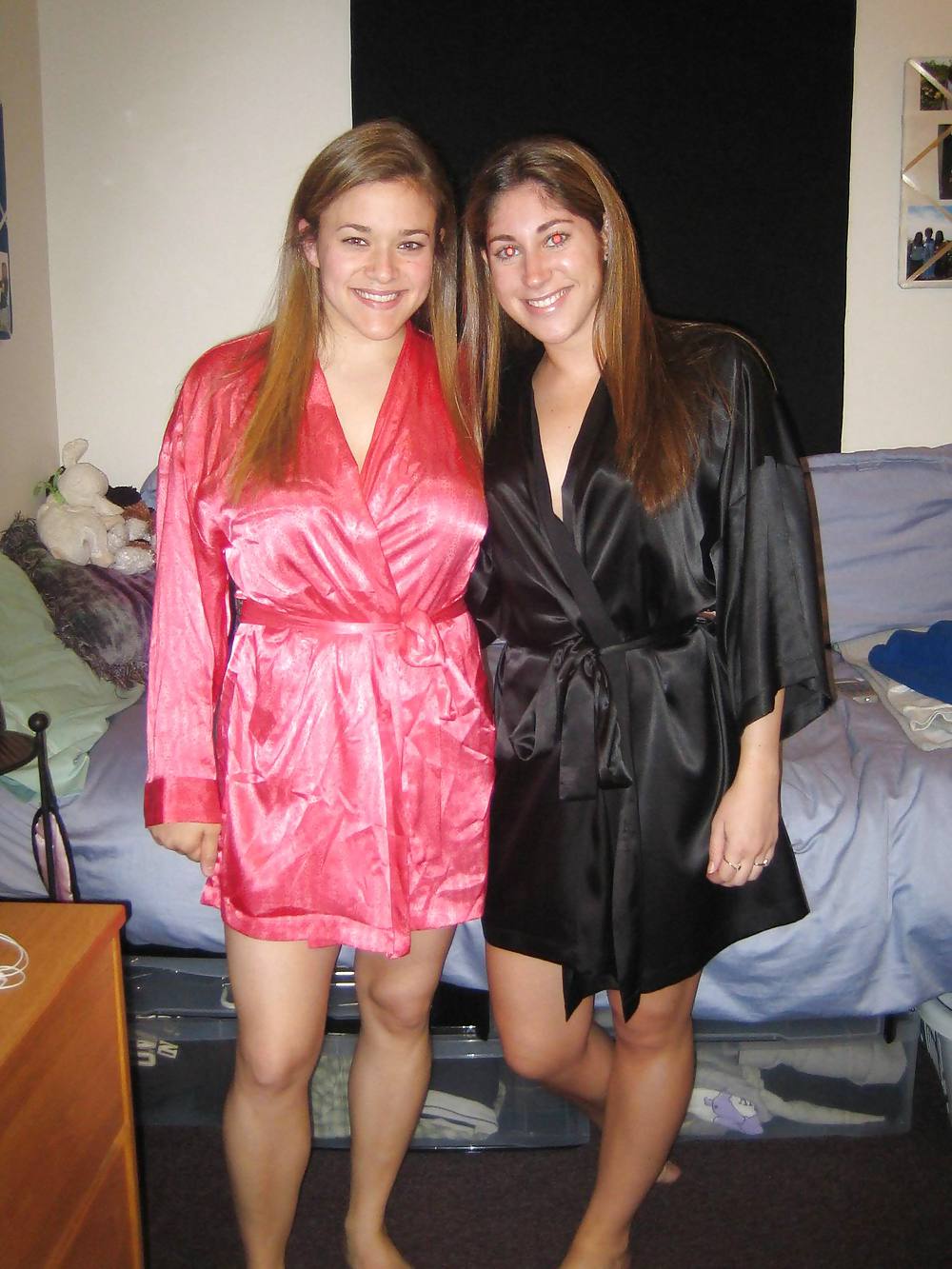 2 or more girls in Satin robe or Kimono porn pictures