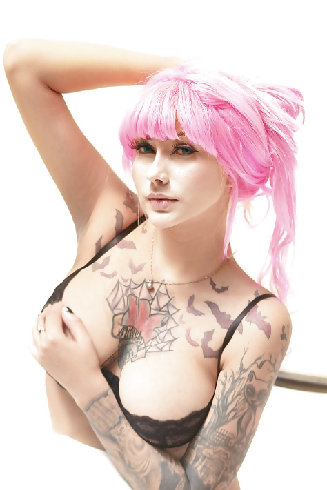 sexy tattoo girl big boobs love ass pink hair porn pictures