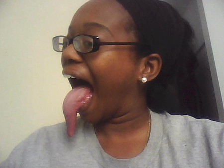 sexy long tongue ebony