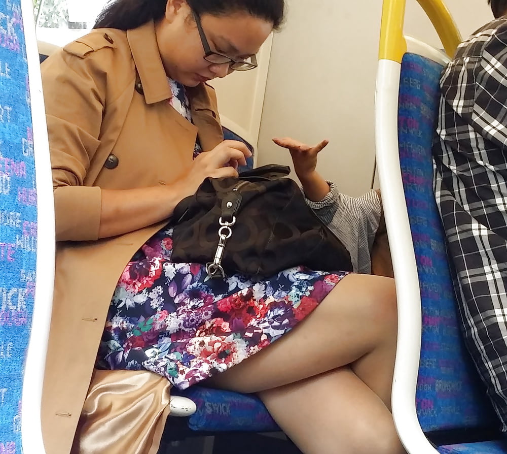 Candid Street Pantyhose -Tights #015 - Asian on the Train porn pictures