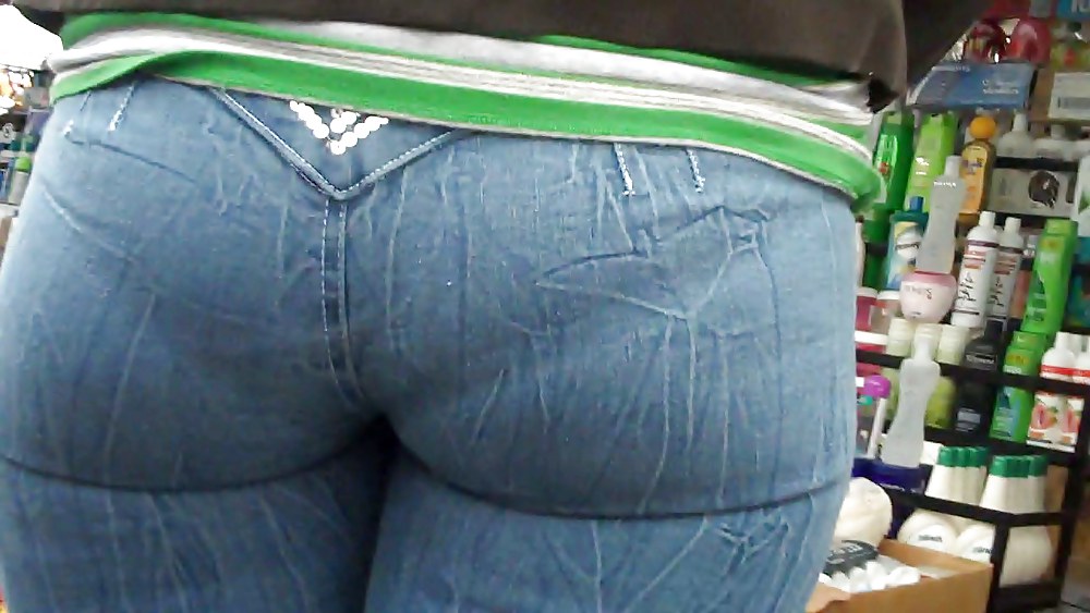 Tight ass & butt in jeans outlining panties so fine porn pictures