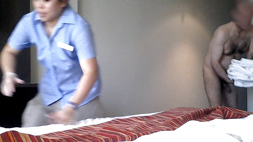 Flashing nice hotel maid porn pictures