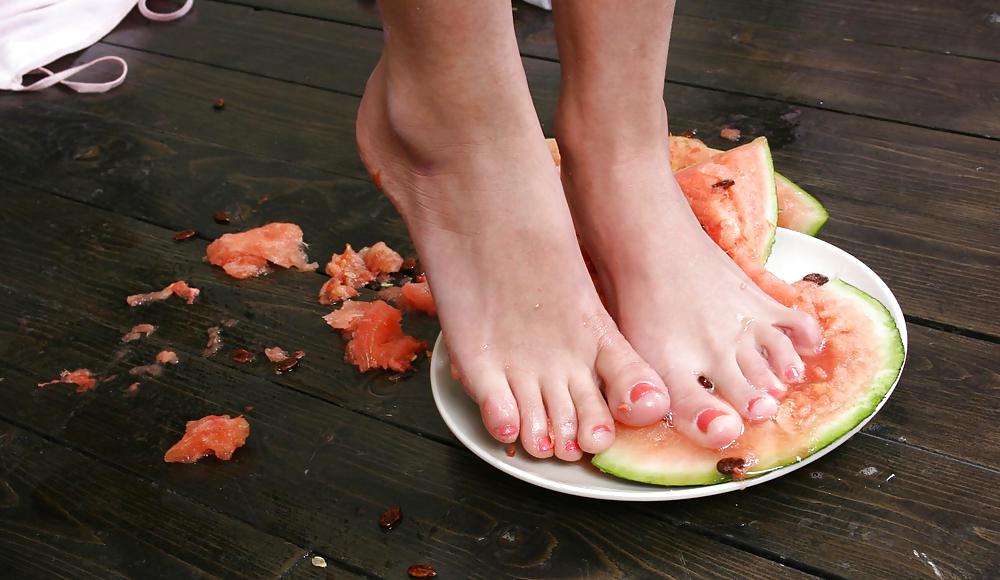 Cute Christina - Eating a watermelon porn pictures